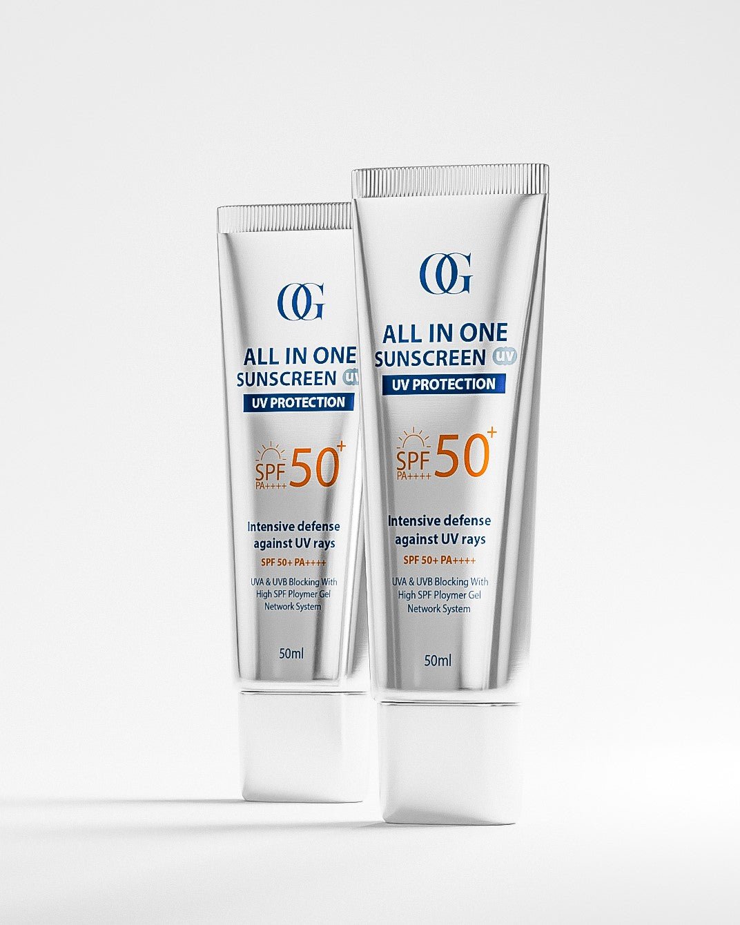 Deux tubes 50ml de crème solaire visage spf50 Ocean Glow 